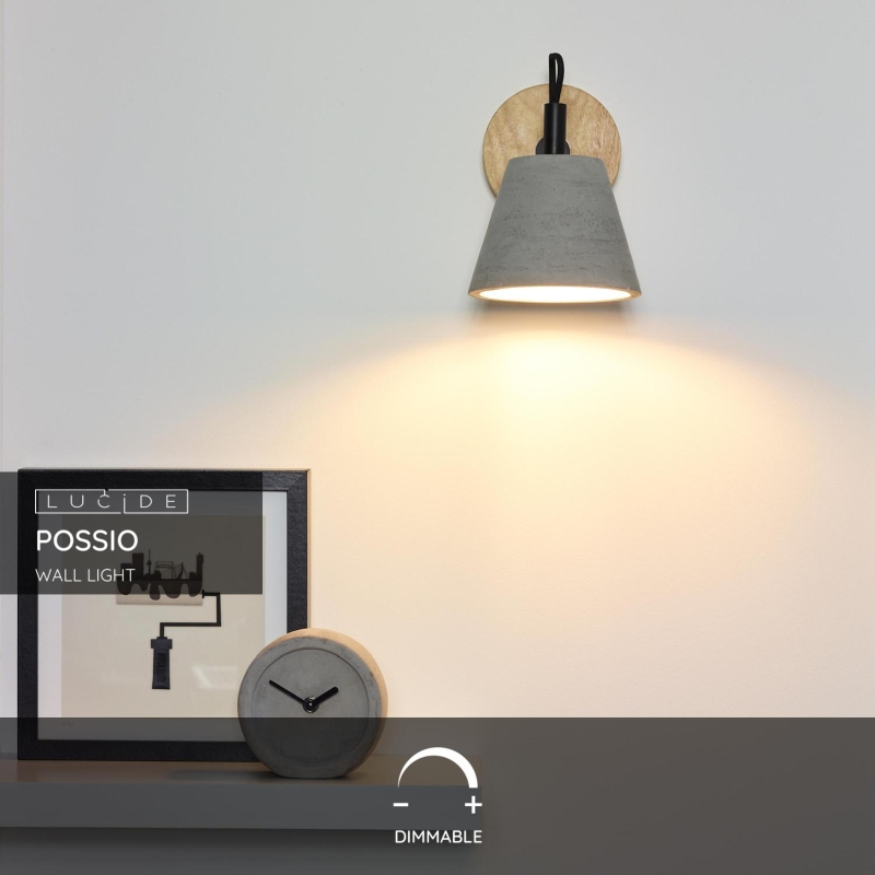 Lucide POSSIO - Nástenné svietidlo - 1xE14 - Taupe